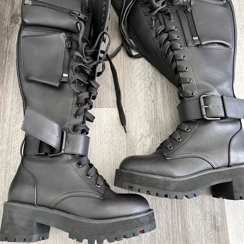 Current Mood Obsidian Boots by Dolls Kill - Picture 1 of 5